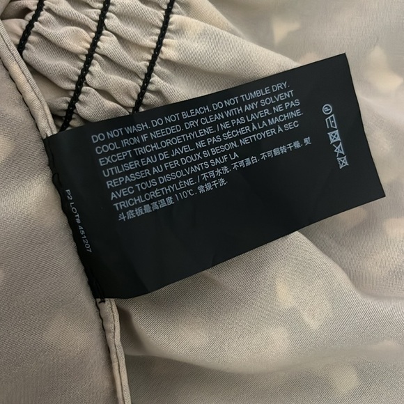 THEORY Size Small Silk Blend Black Cream Burnout Print Long Sleeve Boho Top - Picture 15 of 15